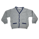 Cardigan In Caldo Cotone Grigio Neonato A&J 538 - A&J - LuxuryKids