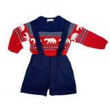 Completo Con Bermuda Con Bretelle E Maglioncino Bambino A&J 511 - A&J - LuxuryKids
