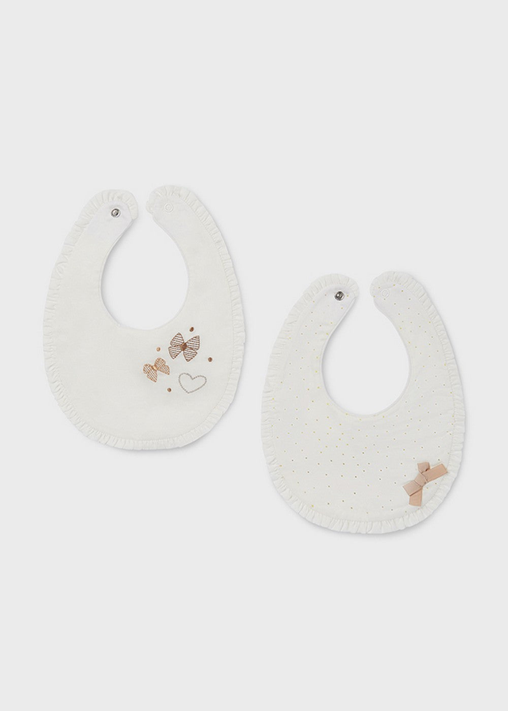 Set Di Due Bavette In Caldo Cotone Neonata MAYORAL 9150 - MAYORAL - LuxuryKids