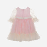 Abito Manica 3/4 in Tulle Rosa Neonata PATACHOU 3633289