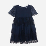 Halbärmliges Kleid aus bestickter Baumwolle für Mädchen PATACHOU 3633584