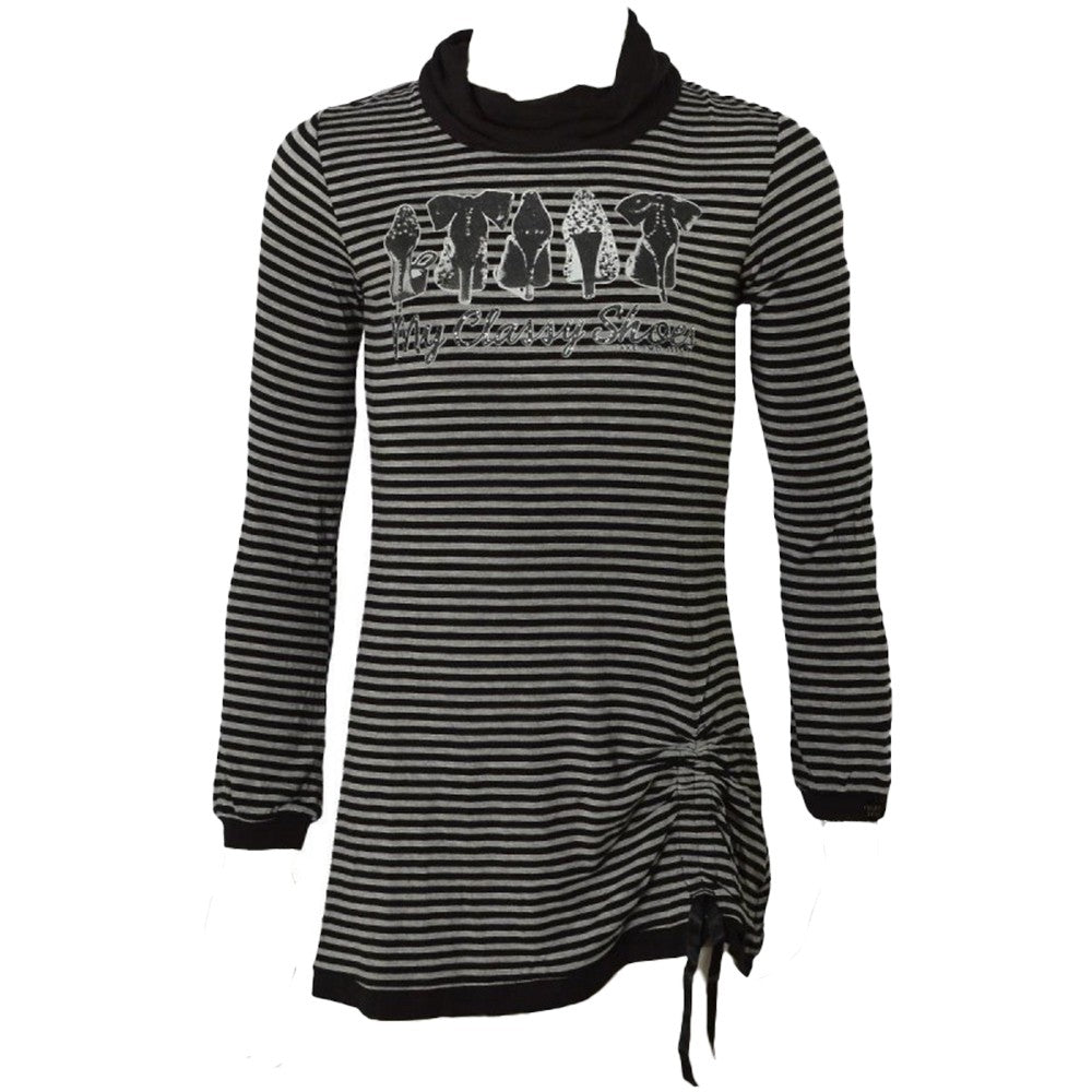 Abito a Righe con Collo Alto Bambina Take Two A00231 - TAKE TWO - LuxuryKids