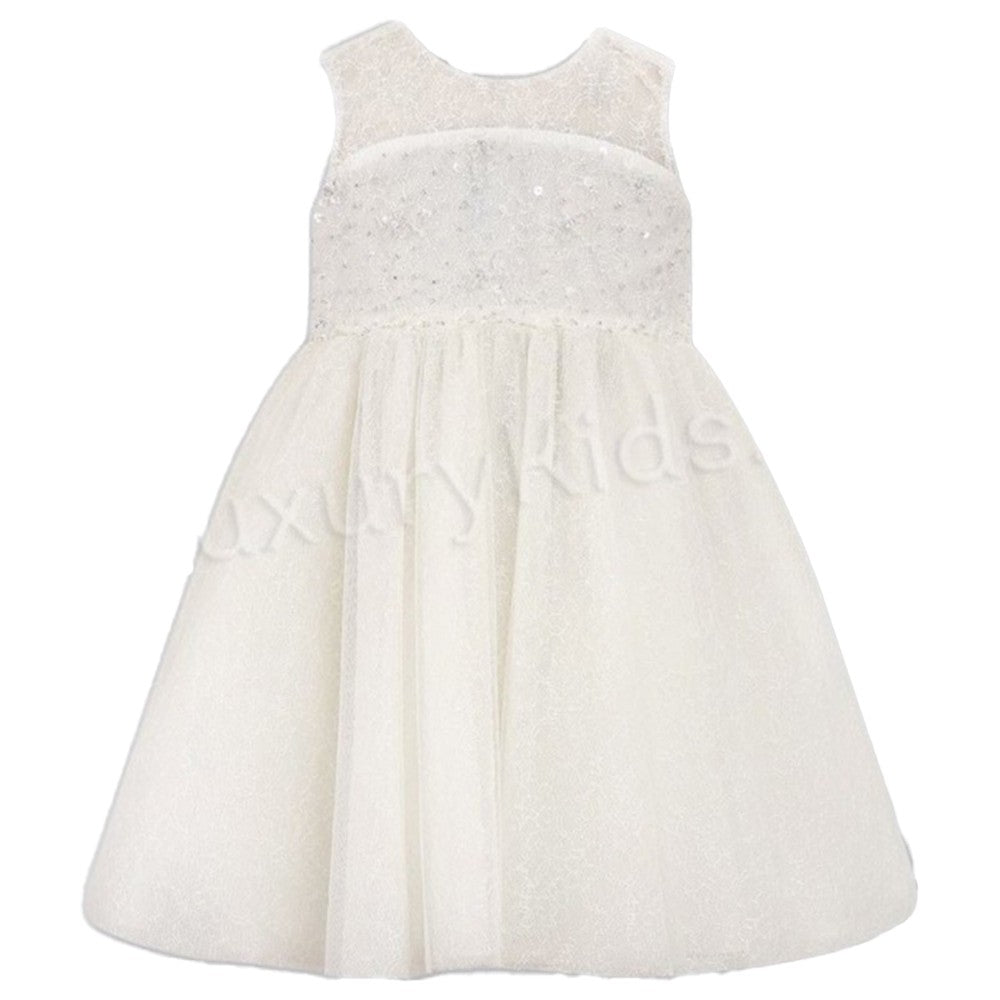 Abito Bambina Cerimonia Elegante Principesco Bianco Sarah Louise 070022-02 - SARAH LOUISE - LuxuryKids