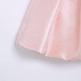 Abito Battesimale Cerimonia Elegante Raso Con Corpetto In Pelliccia Neonata ALESSANDRO MARTINEZ AM1116 - ALESSANDRO MARTINEZ - LuxuryKids