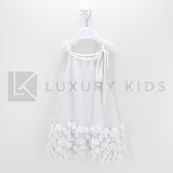 Abito con Bretelle con Fiori Bambina Bianco Take Two A00258 - TAKE TWO - LuxuryKids