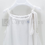 Abito con Bretelle con Fiori Bambina Bianco Take Two A00258 - TAKE TWO - LuxuryKids