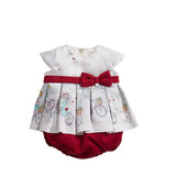 Abito con Culotte stampa Parigi Elegante Chic Neonata Bianco-rosso Ninnaoh E19122 - NINNAOH - LuxuryKids
