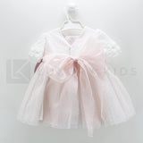 Abito Con Manichetta Elegante In Tulle Bianco E Organza Rosa Bambina Carmy 2003 - CARMY - LuxuryKids