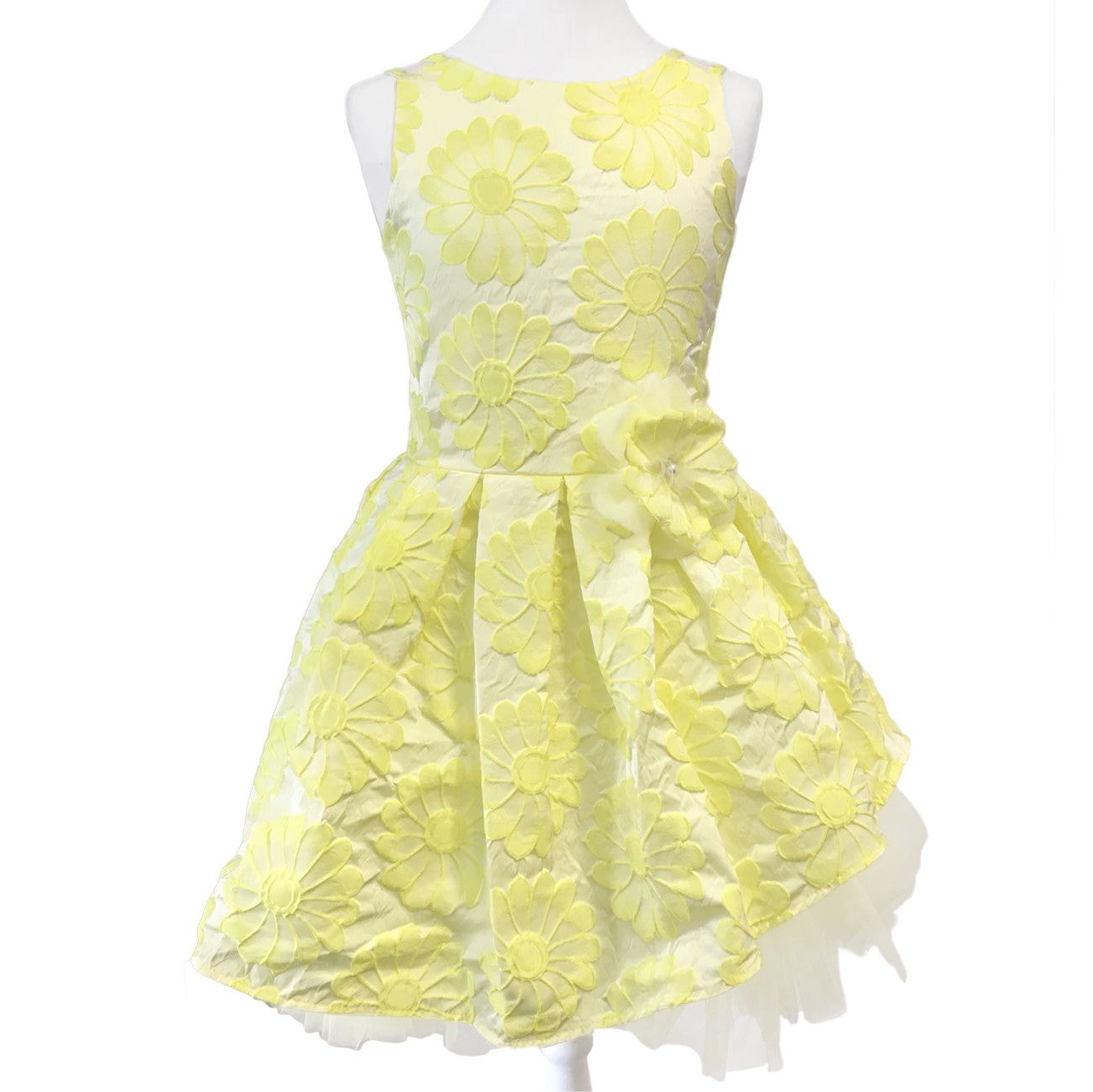 Abito Elegante a Bambolina Floreale Giallo Cerimonia Neonata Alice P. 526 - ALICE P. - LuxuryKids