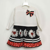 Abito Elegante cerimonia Bambina nero-bianco LOREDANA 7106A - LOLO' - LuxuryKids