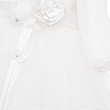 Abito Elegante Cerimonia Battesimo Con Pizzo Bianco Neonata Les Petits Enfants AZZURRA - LE PETITS ENFANTS - LuxuryKids