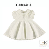 Abito Elegante con Stampa in Rilievo Bianco Neonata Minibanda R725 - MINIBANDA - LuxuryKids