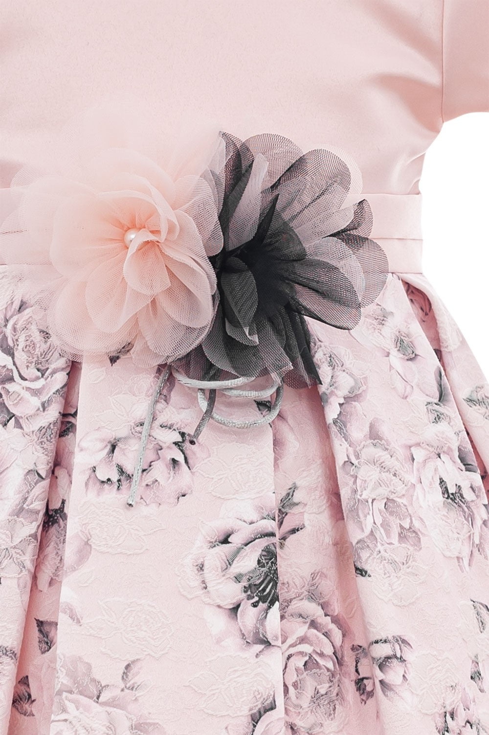 Abito Elegante Da Cerimonia Stampa Floreale Rosa Neonata ISABEL 63060 - ISABEL - LuxuryKids