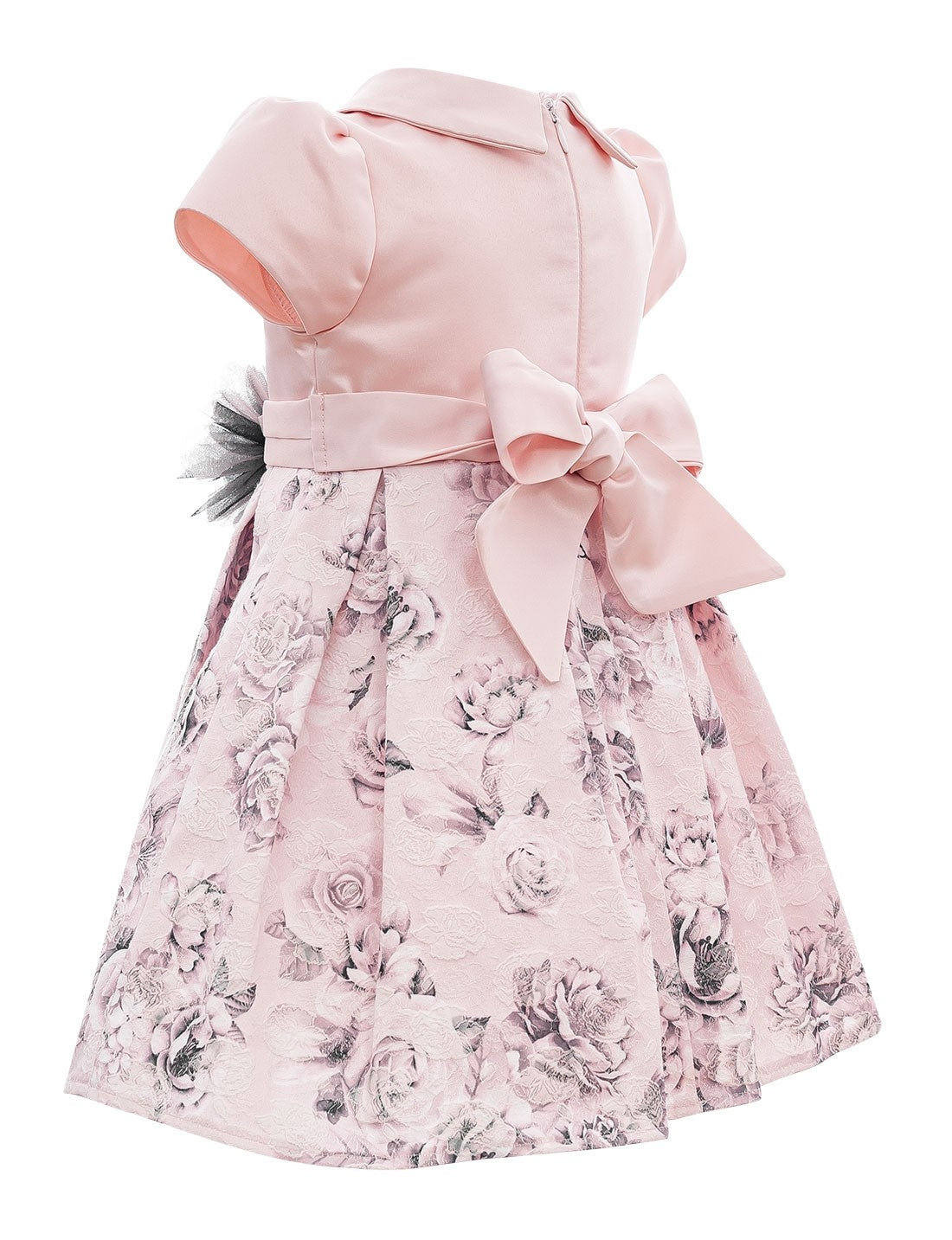 Abito Elegante Da Cerimonia Stampa Floreale Rosa Neonata ISABEL 63060 - ISABEL - LuxuryKids