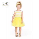 Abito Elegante Giallo con Macramè Bambina Fun&Fun FNBDR1028 - FUN&FUN - LuxuryKids