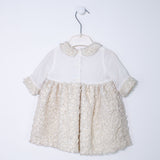 Abito Elegante in Boucle Neonata Bianco-Oro Patachou 2133511 - PATACHOU - LuxuryKids