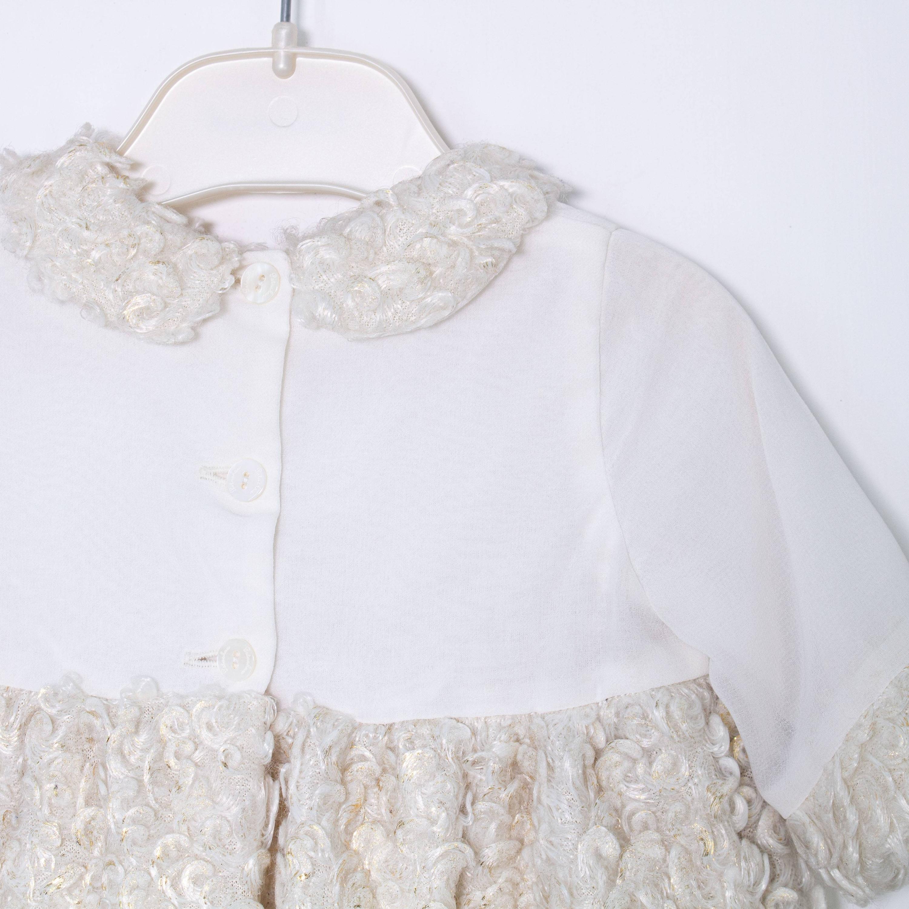 Abito Elegante in Boucle Neonata Bianco-Oro Patachou 2133511 - PATACHOU - LuxuryKids