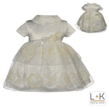 Abito Elegante in Raso Bianco Neonata Bufi 9812A - BUFI - LuxuryKids