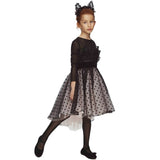 Abito Elegante Tulle A Pois Nero-Rosa Bambina LIALEA DS01743 - LIALEA - LuxuryKids