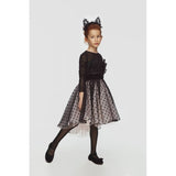Abito Elegante Tulle A Pois Nero-Rosa Bambina LIALEA DS01743 - LIALEA - LuxuryKids