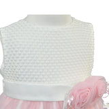 Abito Elegante Tulle Panna Rosa  Battesimo Neonata Bufi B10018A - BUFI - LuxuryKids