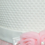 Abito Elegante Tulle Panna Rosa  Battesimo Neonata Bufi B10018A - BUFI - LuxuryKids