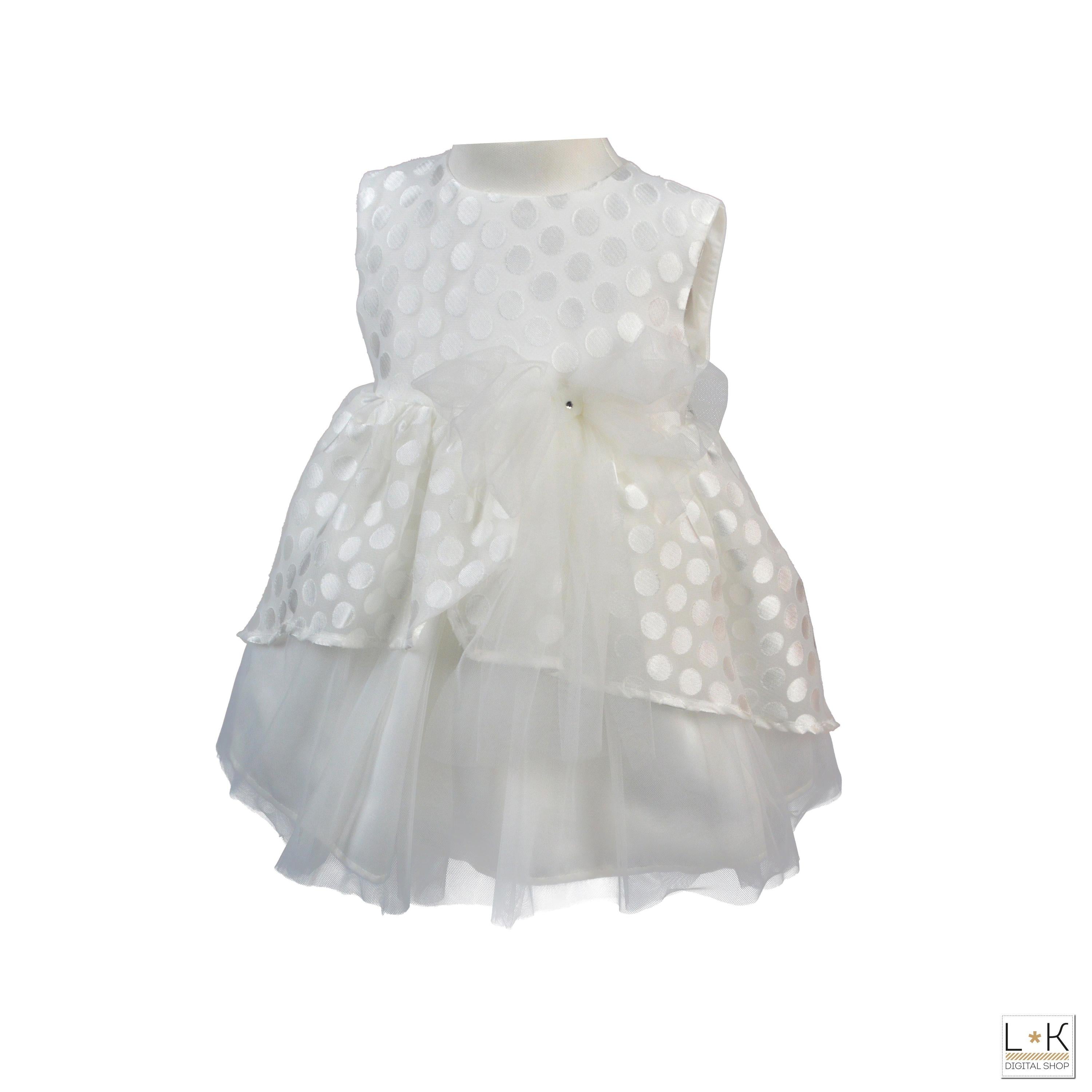 Abito Elegante Tulle Battesimo Neonata Bufi B10131A - BUFI - LuxuryKids