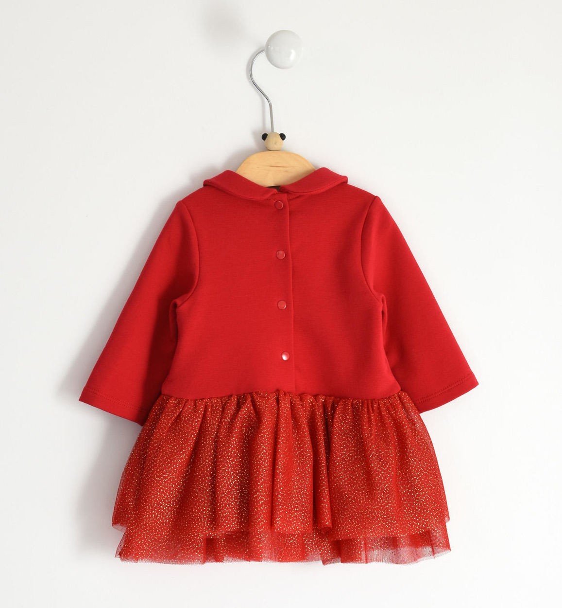 Abito In Caldo Cotone Con Gonna in Tulle Neonata MINIBANDA 1723 - MINIBANDA - LuxuryKids