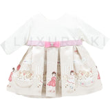 Abito In Caldo Cotone Tema Carillon Panna Neonata Ninnaoh I19112 - NINNAOH - LuxuryKids