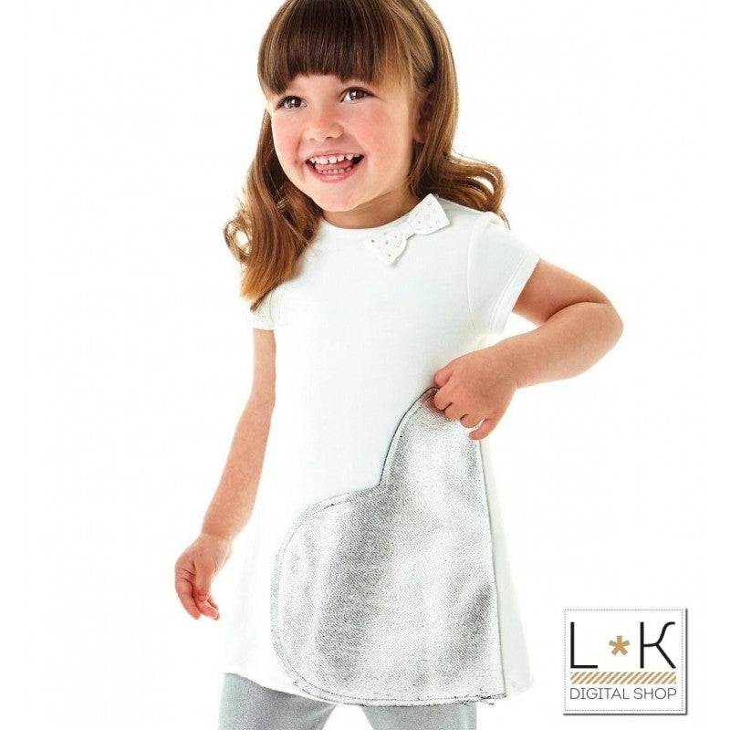 Abito in Felpa Bianco Neonata Sarabanda T242 - SARABANDA - LuxuryKids