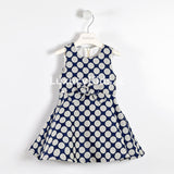 Abito in Jacquard a Pois Neonata Blu Sarabanda V232 - SARABANDA - LuxuryKids