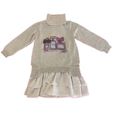 Abito in Misto Lana Collo Alto Marroncino Chiaro Bambina Liu Jo  K63049 - LIU JO - LuxuryKids