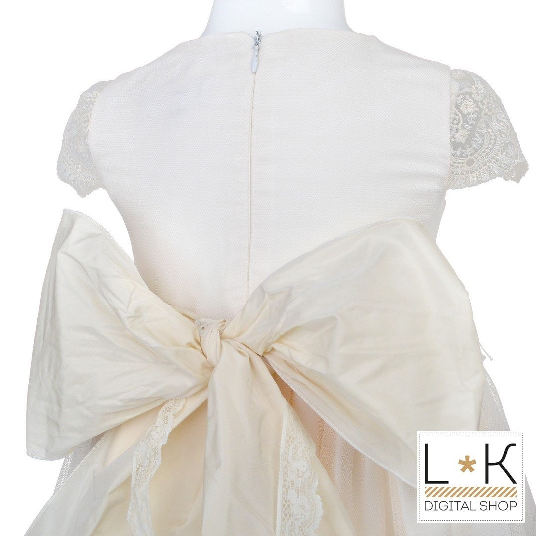 Abito in Tulle Eegante Cerimonia Rosa Cipria Bambina Mimilù 987 - MIMILU' - LuxuryKids