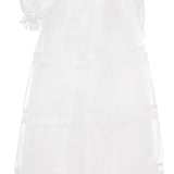 Abito Lungo Da Cerimonia Battesimo in Raso e Tulle Bianco Neonata Les Petites Enfants DAMIANA - LE PETITS ENFANTS - LuxuryKids
