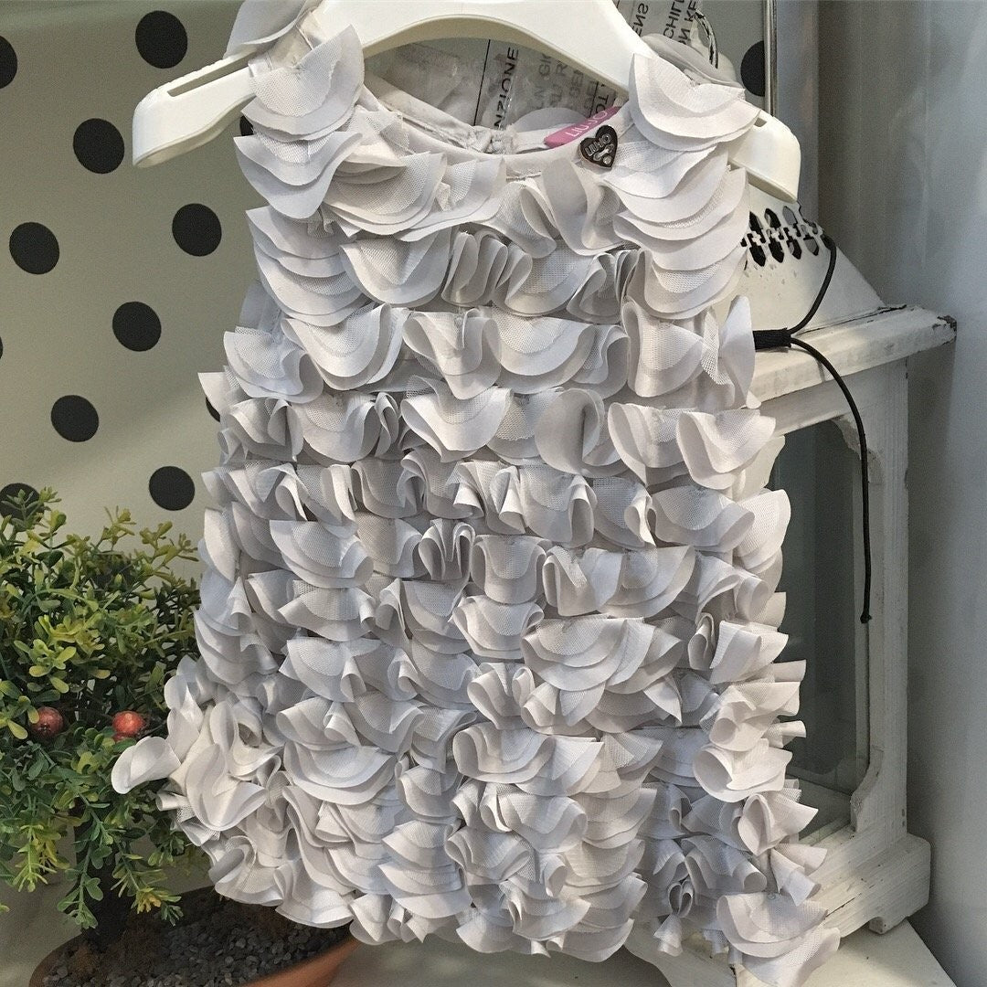 Abito smanicato con petali grigio perla neonata   Liu Jo H13008 - LIU JO - LuxuryKids
