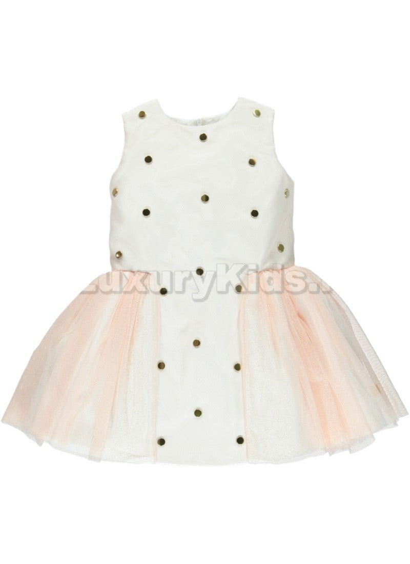 Abito Smanicato Romantico Bambina Rosa Chua V5GG - CHUA - LuxuryKids