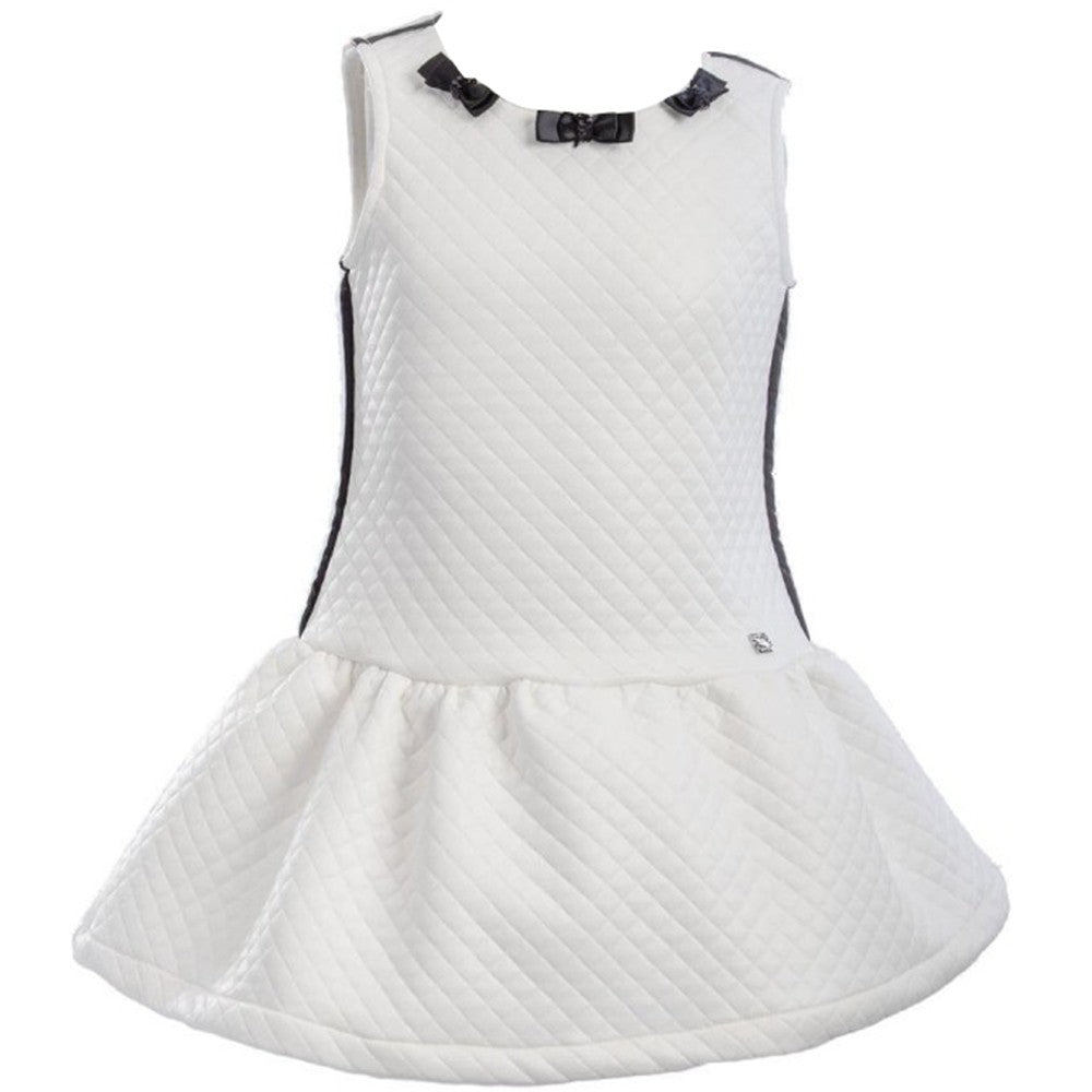 Abito Trapuntato Bambina Bianco Fun&Fun FNBDR6422 - FUN&FUN - LuxuryKids