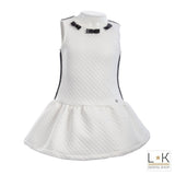 Abito Trapuntato Bambina Bianco Fun&Fun FNBDR6422 - FUN&FUN - LuxuryKids
