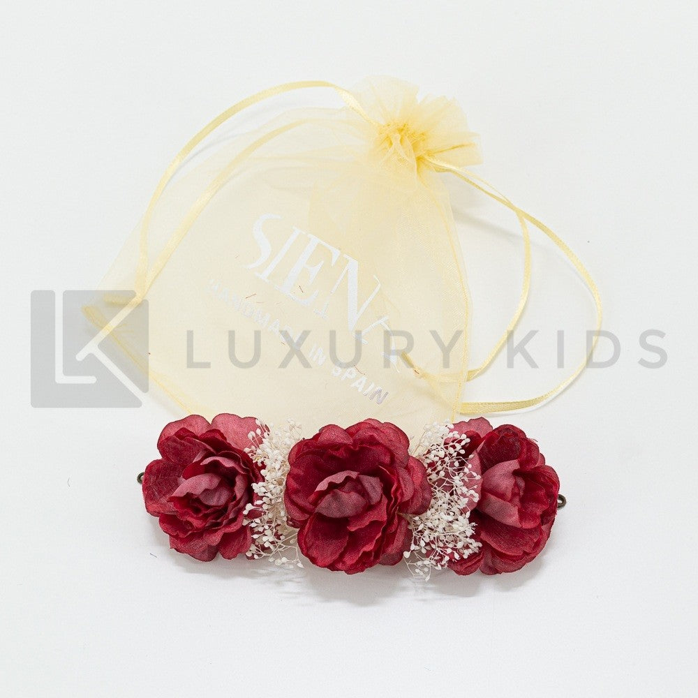 Applicazione Per Capelli Con Fiore In Stoffa Colorata E Nebbiolina Bambina SIENA 6001 - SIENA - LuxuryKids