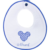 Bavetta Cotone Con Pois Bianco-Blu Neonato NINNAOH E21280 - NINNAOH - LuxuryKids