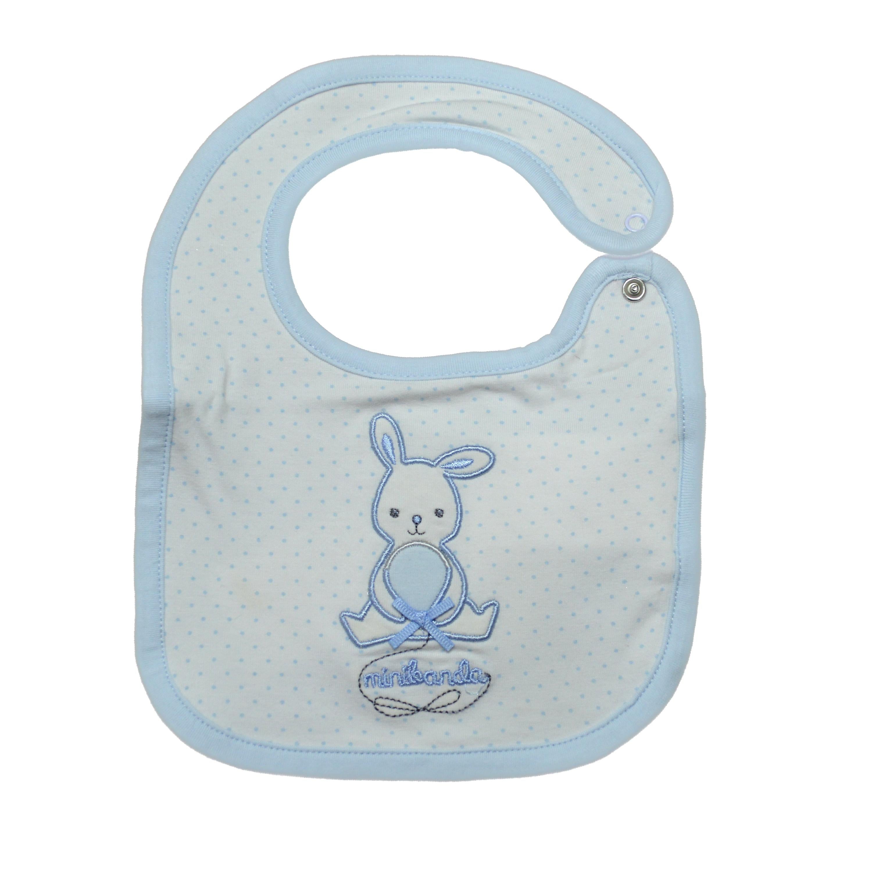 Bavetta Fantasia Bianco-Celeste Neonato Minibanda S303 - MINIBANDA - LuxuryKids