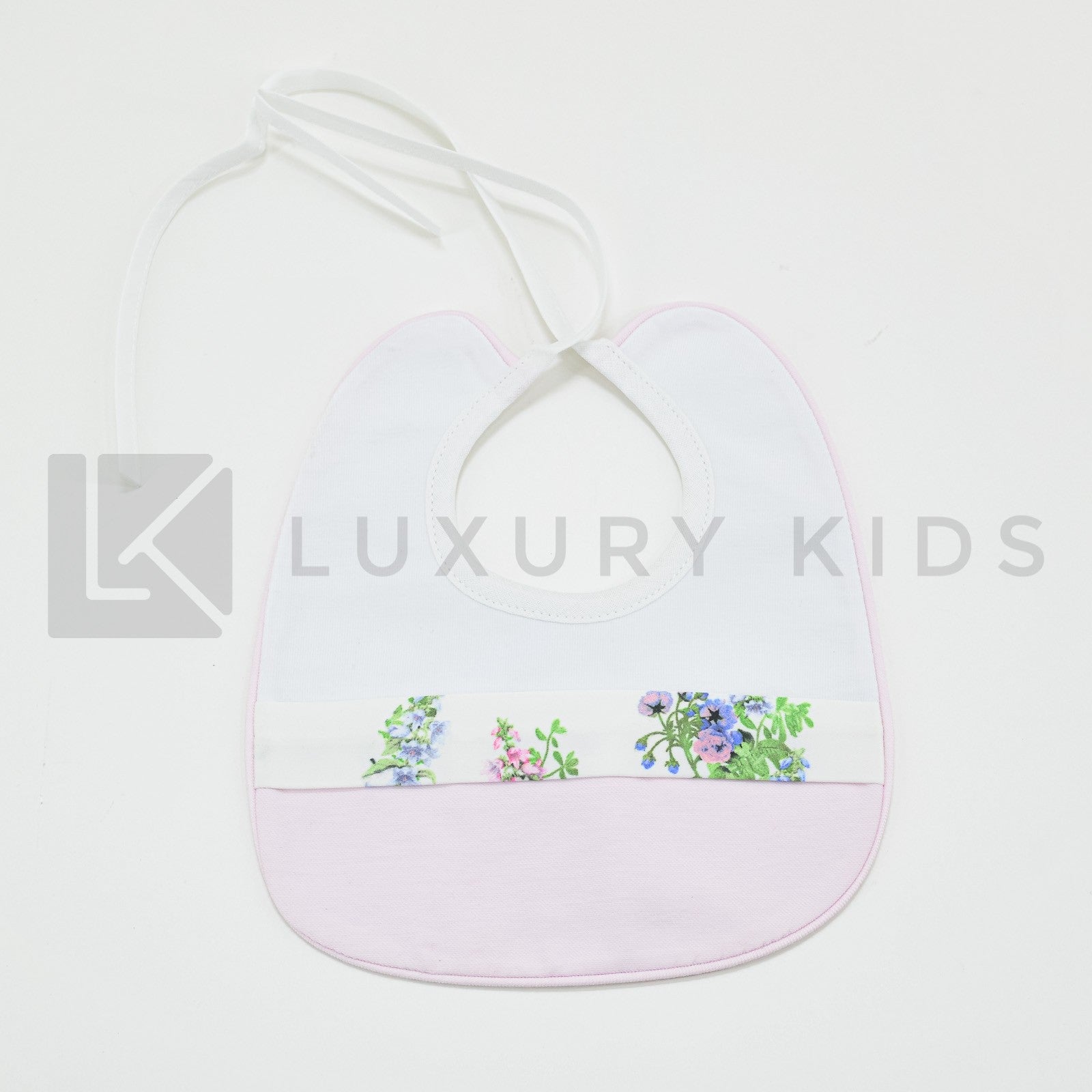 Bavetta in Cotone Bianca e Rosa Neonata La Sartoria Dei Piccoli LB759 - LA SARTORIA DEI PICCOLI - LuxuryKids