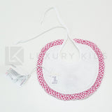 Bavetta In Pizzo San Gallo Con Rouche A Quadretti Rosso Neonata Ninnaoh E20139 - NINNAOH - LuxuryKids