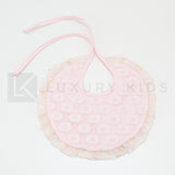 Bavetta In Raso E Organza Rosa A Pois Neonata Ninnaoh E20113 - NINNAOH - LuxuryKids