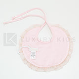 Bavetta In Raso E Organza Rosa A Pois Neonata Ninnaoh E20113 - NINNAOH - LuxuryKids