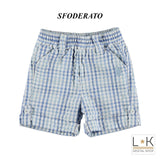 Bermuda a Quadretti Neonato Celeste Minibanda I646 - MINIBANDA - LuxuryKids