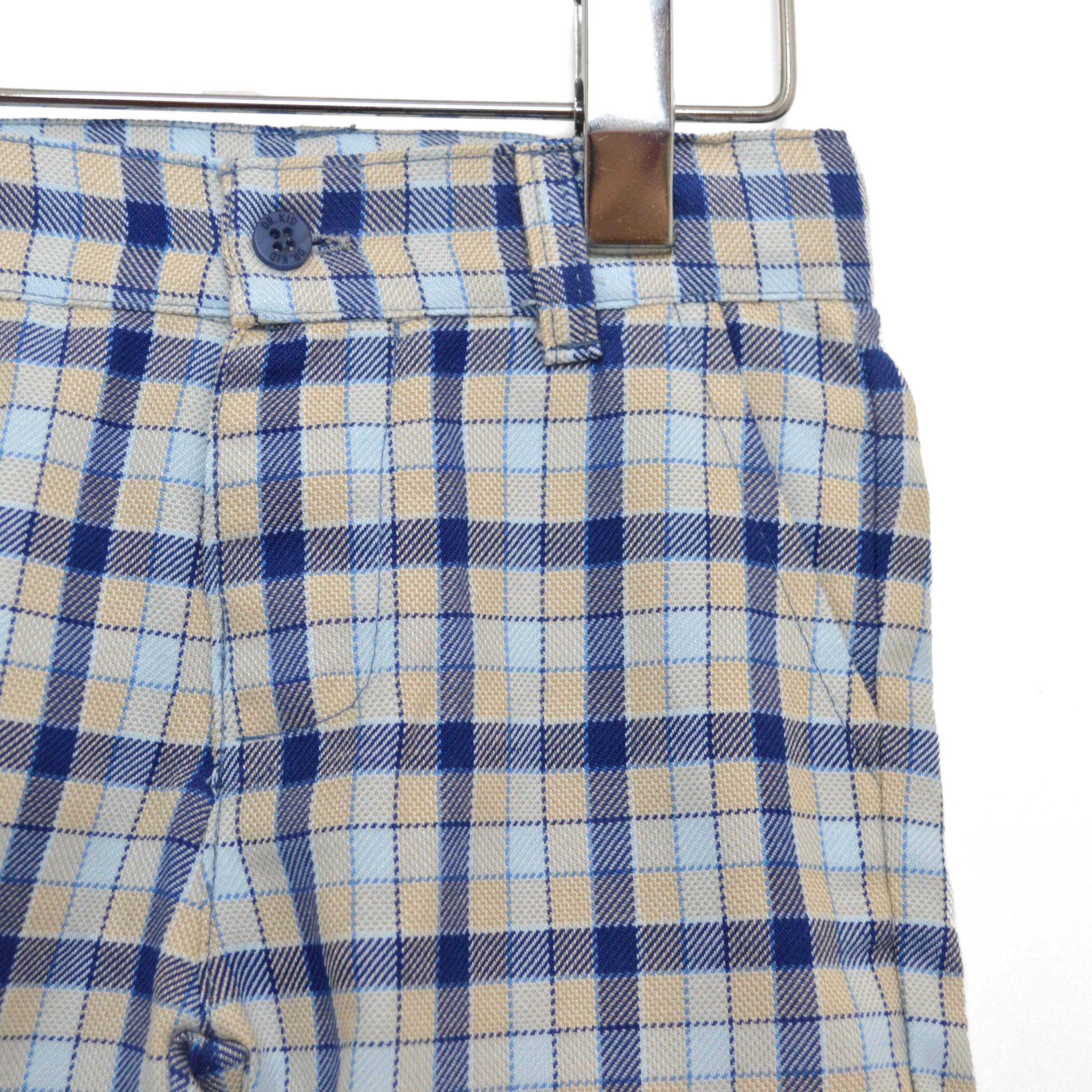 Bermuda con Fantasia a Quadretti Celeste-Blu Per Neonato Dr.Kids 554 - DR.KID - LuxuryKids