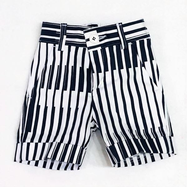 Bermuda In Cotone A Righe Bianco E Blu Bambino Manuell & Frank MF2099B - MANUELL&FRANK - LuxuryKids