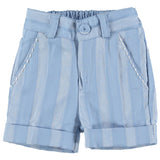 Bermuda in Cotone a Righe Celeste Neonato MANUELL & FRANK MF2183I - MANUELL&FRANK - LuxuryKids