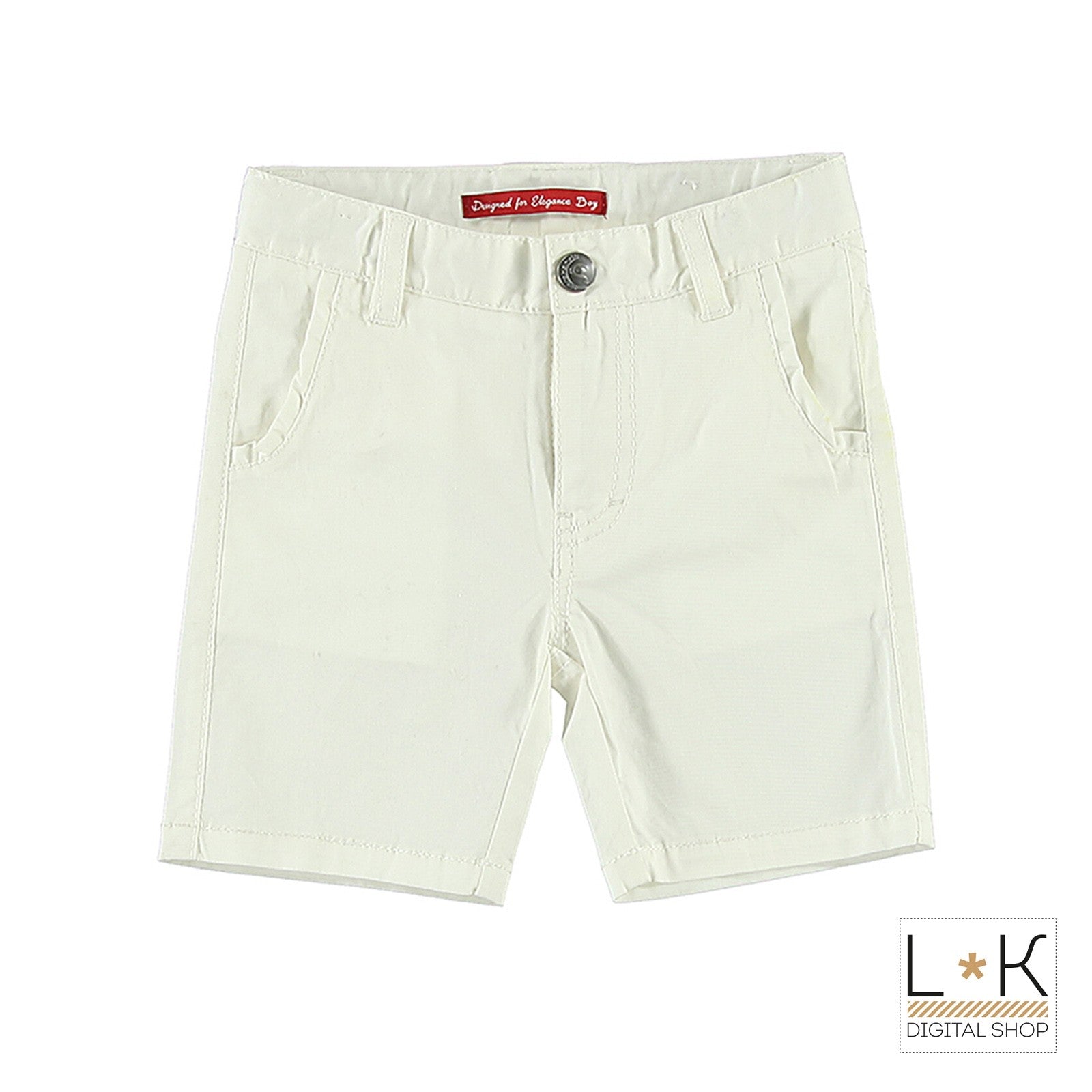 Bermuda in Cotone Bianco Tinta Unita Bambino Sarabanda M530 - SARABANDA - LuxuryKids
